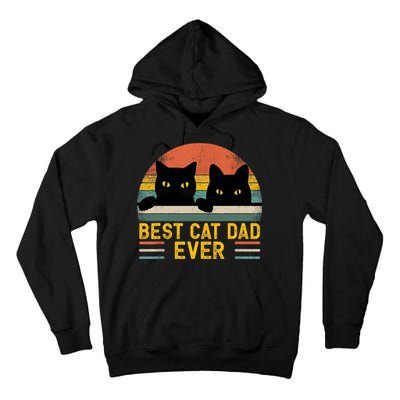 Best Cat Dad Ever Vintage Retro Style Black Cats Lover TShirt Tall Hoodie