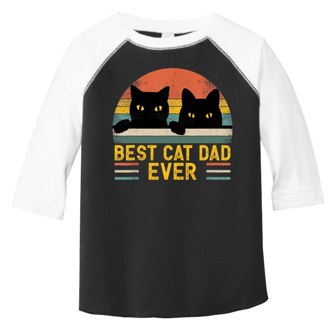 Best Cat Dad Ever Vintage Retro Style Black Cats Lover TShirt Toddler Fine Jersey T-Shirt
