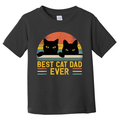 Best Cat Dad Ever Vintage Retro Style Black Cats Lover TShirt Toddler T-Shirt