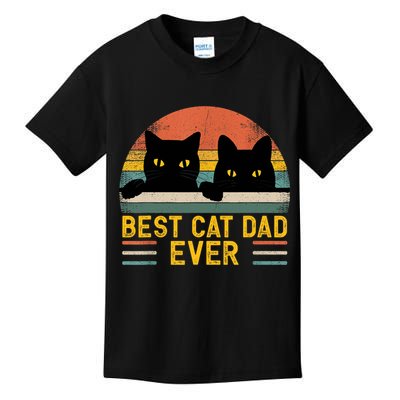 Best Cat Dad Ever Vintage Retro Style Black Cats Lover TShirt Kids T-Shirt