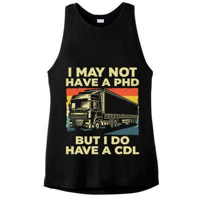 Best Cdl Driver Art Trucker Cdl Truck Driver Ladies PosiCharge Tri-Blend Wicking Tank