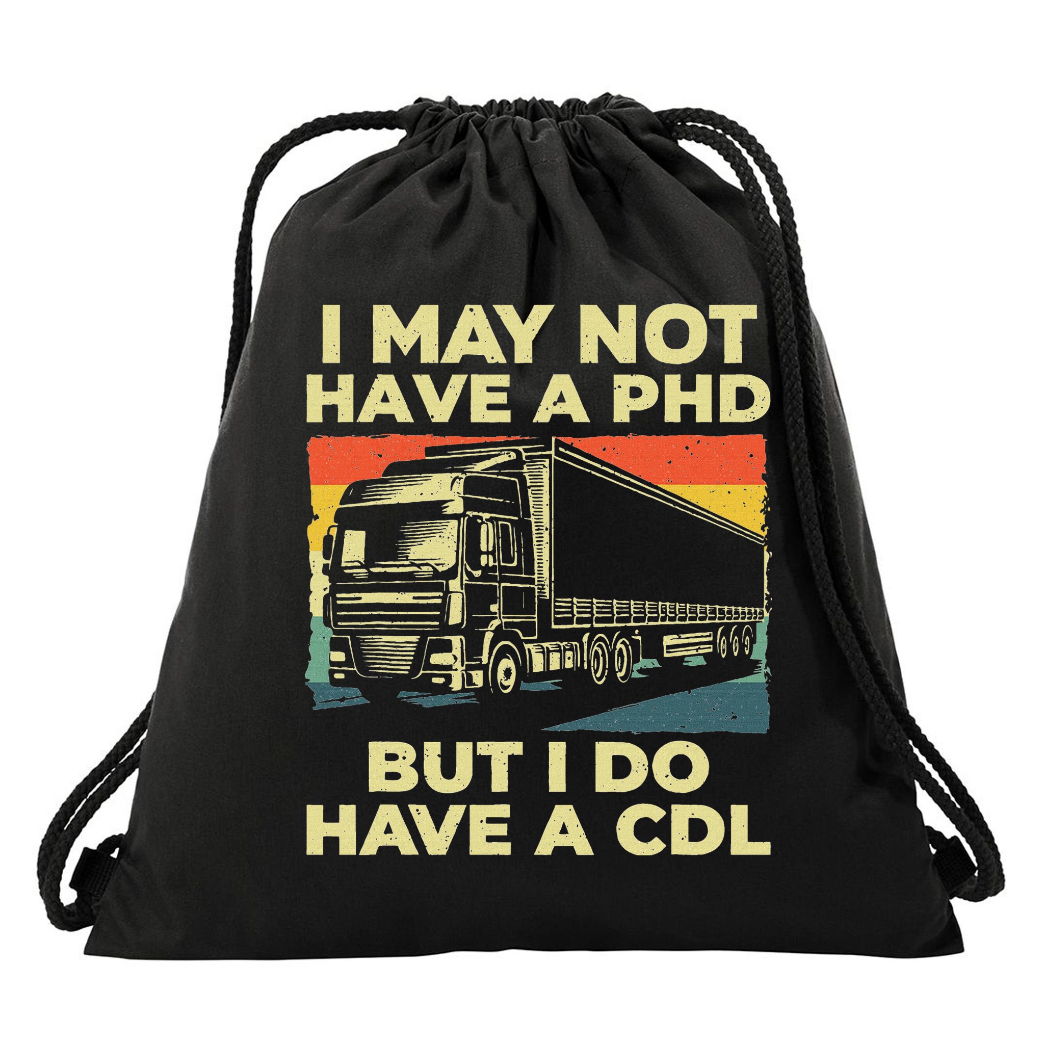 Best Cdl Driver Art Trucker Cdl Truck Driver Drawstring Bag