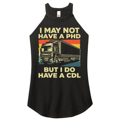 Best Cdl Driver Art Trucker Cdl Truck Driver Women's Perfect Tri Rocker Tank