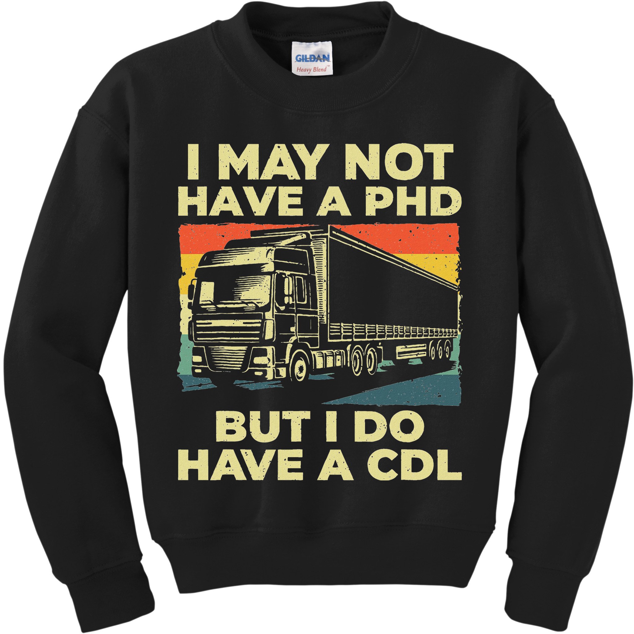 Best Cdl Driver Art Trucker Cdl Truck Driver Kids Sweatshirt