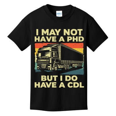 Best Cdl Driver Art Trucker Cdl Truck Driver Kids T-Shirt
