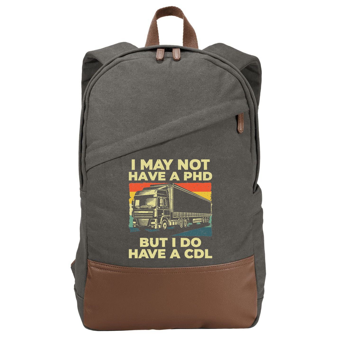 Best Cdl Driver Art Trucker Cdl Truck Driver Cotton Canvas Backpack