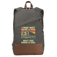 Best Cdl Driver Art Trucker Cdl Truck Driver Cotton Canvas Backpack