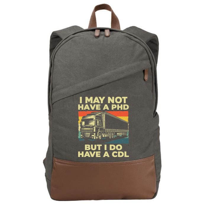 Best Cdl Driver Art Trucker Cdl Truck Driver Cotton Canvas Backpack
