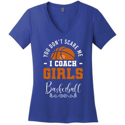 Basketball Coach Dads I Coach Basketball Coaching Gift Women's V-Neck T-Shirt