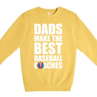 Baseball Coach Dad American Flag Baseball Practice Cool Gift Premium Crewneck Sweatshirt