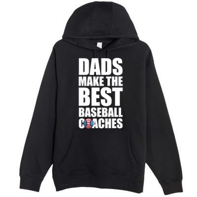 Baseball Coach Dad American Flag Baseball Practice Cool Gift Premium Pullover Hoodie