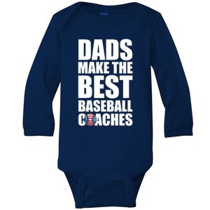 Baseball Coach Dad American Flag Baseball Practice Cool Gift Baby Long Sleeve Bodysuit