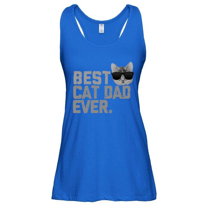 Best Cat Dad Ever Funny Vintage Cat Lover Gift Ladies Essential Flowy Tank