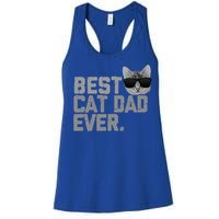 Best Cat Dad Ever Funny Vintage Cat Lover Gift Women's Racerback Tank