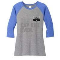 Best Cat Dad Ever Funny Vintage Cat Lover Gift Women's Tri-Blend 3/4-Sleeve Raglan Shirt