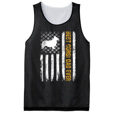 Best Corgi Dog Dad Ever American Flag Gift Mesh Reversible Basketball Jersey Tank