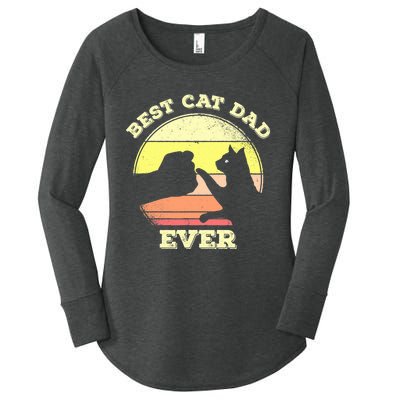 Best Cat Dad Ever Cute Cat Lover Funny Women's Perfect Tri Tunic Long Sleeve Shirt