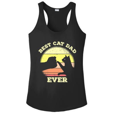 Best Cat Dad Ever Cute Cat Lover Funny Ladies PosiCharge Competitor Racerback Tank