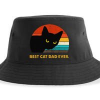 Best Cat Dad Ever Funny Black Cat Daddy Vintage Fathers Day Sustainable Bucket Hat