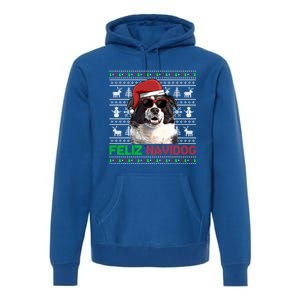 Border Collie Dog Feliz Navidog Funny Christmas Funny Gift Premium Hoodie