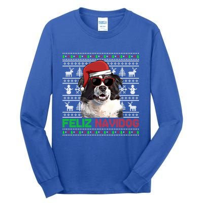 Border Collie Dog Feliz Navidog Funny Christmas Funny Gift Tall Long Sleeve T-Shirt