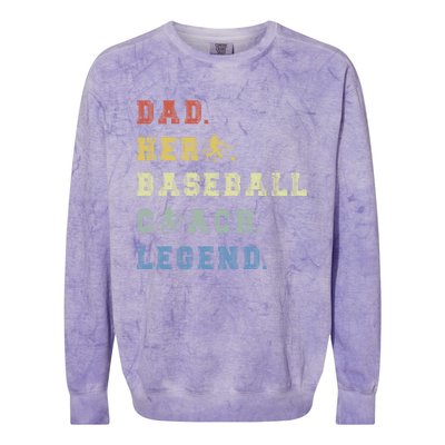 Baseball Coach Dad Gift Colorblast Crewneck Sweatshirt