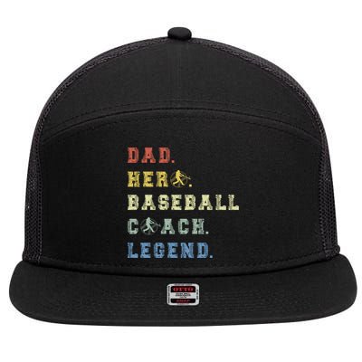 Baseball Coach Dad Gift 7 Panel Mesh Trucker Snapback Hat