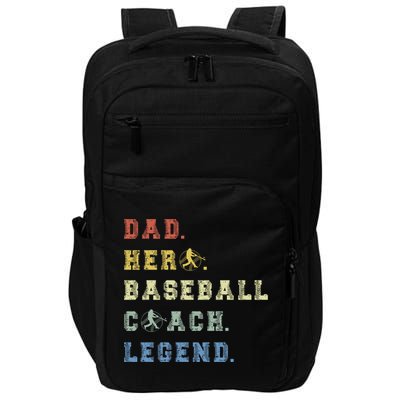 Baseball Coach Dad Gift Impact Tech Backpack