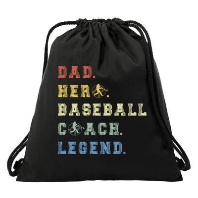 Baseball Coach Dad Gift Drawstring Bag