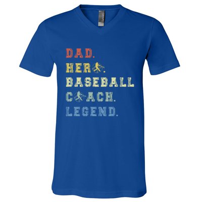 Baseball Coach Dad Gift V-Neck T-Shirt