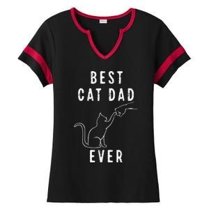 Best Cat Dad Ever Cat Daddy Paw Fist Bump Meow Cat Ladies Halftime Notch Neck Tee