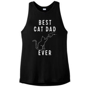 Best Cat Dad Ever Cat Daddy Paw Fist Bump Meow Cat Ladies PosiCharge Tri-Blend Wicking Tank