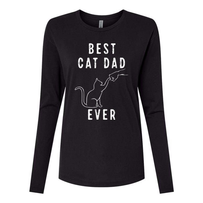 Best Cat Dad Ever Cat Daddy Paw Fist Bump Meow Cat Womens Cotton Relaxed Long Sleeve T-Shirt