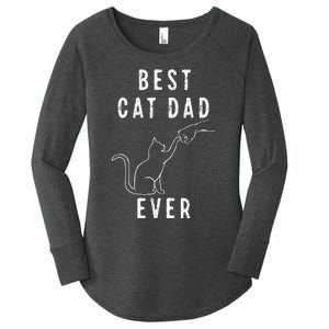 Best Cat Dad Ever Cat Daddy Paw Fist Bump Meow Cat Women's Perfect Tri Tunic Long Sleeve Shirt