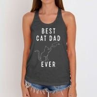 Best Cat Dad Ever Cat Daddy Paw Fist Bump Meow Cat Women's Knotted Racerback Tank