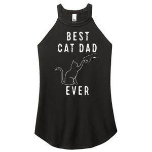 Best Cat Dad Ever Cat Daddy Paw Fist Bump Meow Cat Women's Perfect Tri Rocker Tank