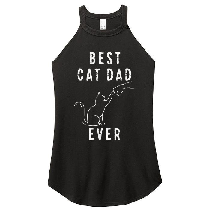 Best Cat Dad Ever Cat Daddy Paw Fist Bump Meow Cat Women's Perfect Tri Rocker Tank