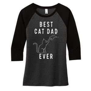 Best Cat Dad Ever Cat Daddy Paw Fist Bump Meow Cat Women's Tri-Blend 3/4-Sleeve Raglan Shirt