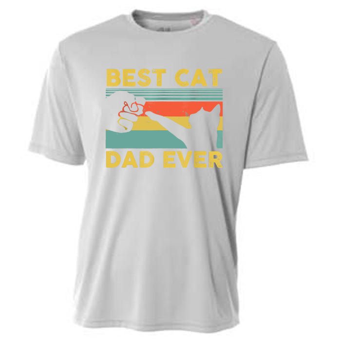 Best Cat Dad Ever Funny Cat Daddy Vintage Fathers Day Cooling Performance Crew T-Shirt