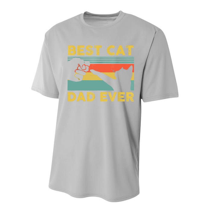 Best Cat Dad Ever Funny Cat Daddy Vintage Fathers Day Performance Sprint T-Shirt