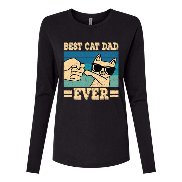 Best Cat Dad Ever Funny Cat Retro Men Womens Cotton Relaxed Long Sleeve T-Shirt