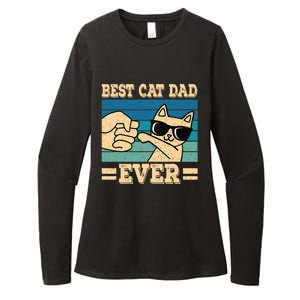 Best Cat Dad Ever Funny Cat Retro Men Womens CVC Long Sleeve Shirt