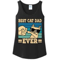 Best Cat Dad Ever Funny Cat Retro Men Ladies Essential Tank