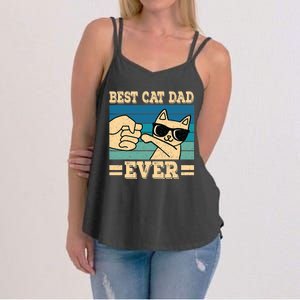 Best Cat Dad Ever Funny Cat Retro Men Women's Strappy Tank