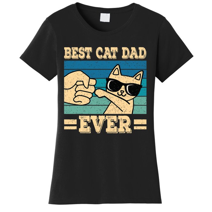 Best Cat Dad Ever Funny Cat Retro Men Women's T-Shirt