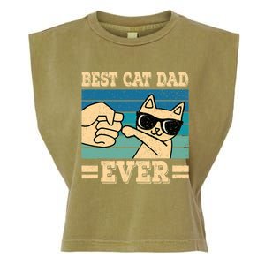 Best Cat Dad Ever Funny Cat Retro Men Garment-Dyed Women's Muscle Tee