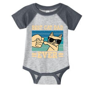 Best Cat Dad Ever Funny Cat Retro Men Infant Baby Jersey Bodysuit