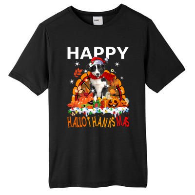 Border Collie Dog Halloween Thanksgiving Xmas Hallothanksmas Gift Tall Fusion ChromaSoft Performance T-Shirt