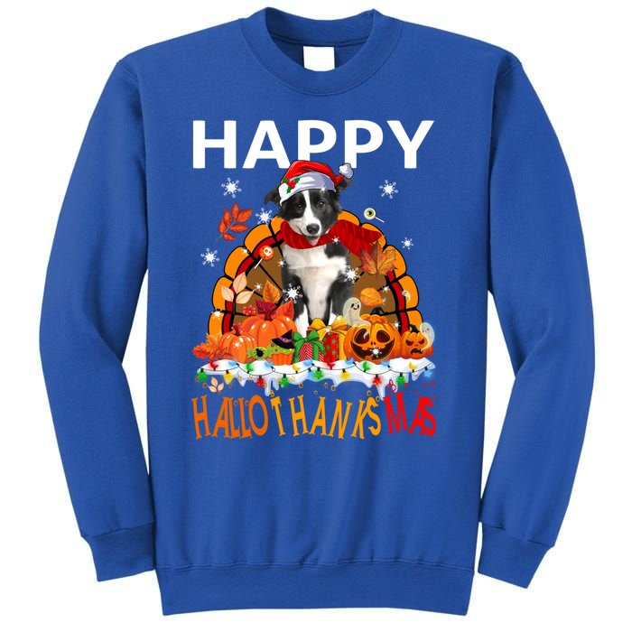 Border Collie Dog Halloween Thanksgiving Xmas Hallothanksmas Gift Sweatshirt