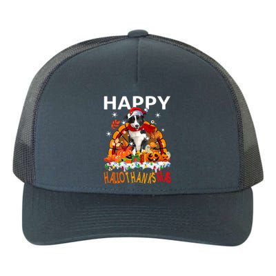 Border Collie Dog Halloween Thanksgiving Xmas Hallothanksmas Gift Yupoong Adult 5-Panel Trucker Hat